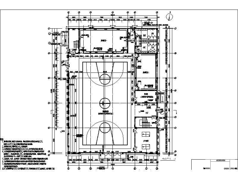 两层大学现代风格体艺馆CAD施工图纸精(多层建筑) - 3