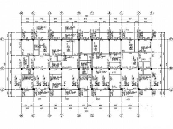 5层框架结构安置房结构CAD施工图纸 - 4