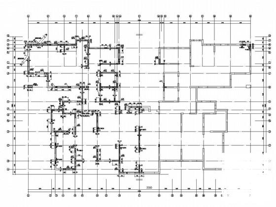 31层剪力墙结构住宅楼结构CAD施工图纸（桩基础）(平面布置图) - 4