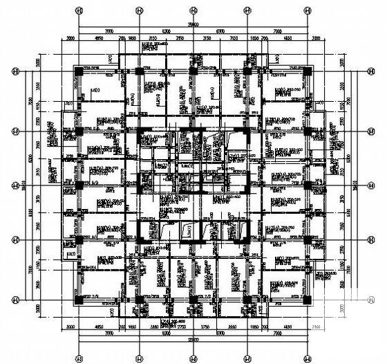 16层现浇框架核心筒办公建筑结构CAD施工图纸（8度抗震）(剪力墙构造边缘) - 3