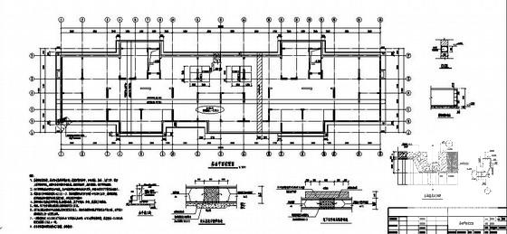 17层剪力墙住宅楼结构CAD施工图纸（筏型基础桩基础）(平面布置图) - 1