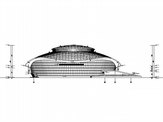 单层网架结构乙级室内田径馆建筑施工CAD图纸 - 4