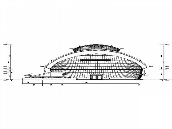 单层网架结构乙级室内田径馆建筑施工CAD图纸 - 5