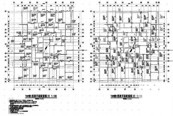 32层总高101m剪力墙住宅楼结构CAD施工图纸 - 1