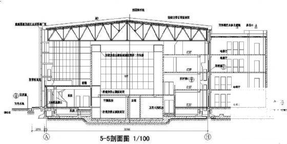 局部4层体育会所建筑CAD施工图纸 - 1