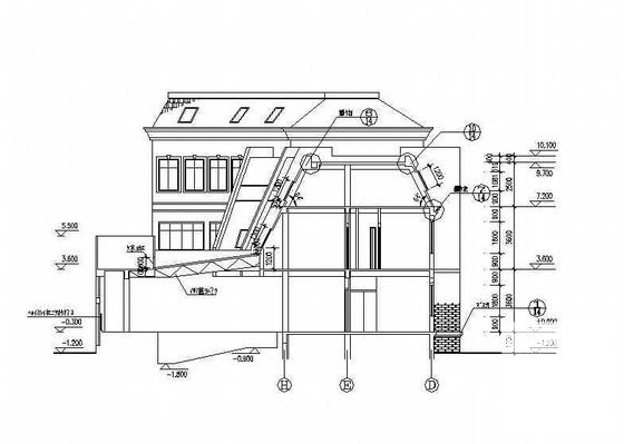 住宅楼小区3层会所建筑设计CAD施工图纸 - 2