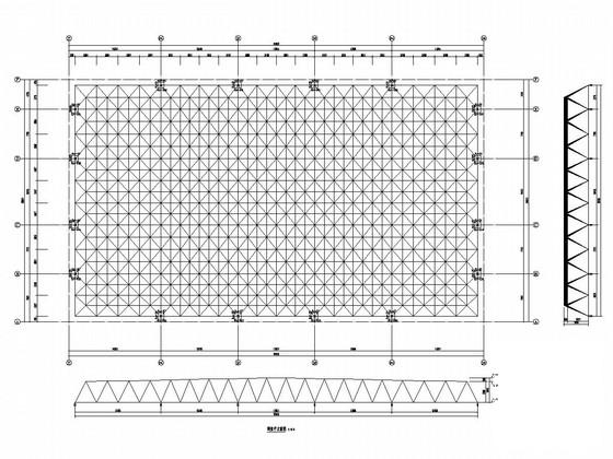 学校篮球馆钢结构屋顶网架结构CAD施工图纸(太阳能集热系统) - 1