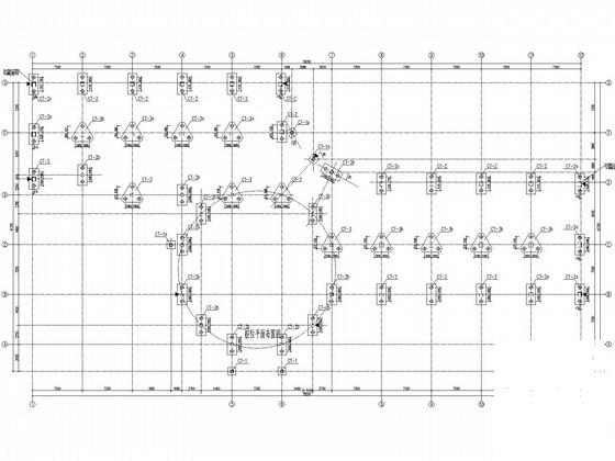 国际会展中心项目展馆钢框架结构CAD施工图纸(平面布置图) - 2