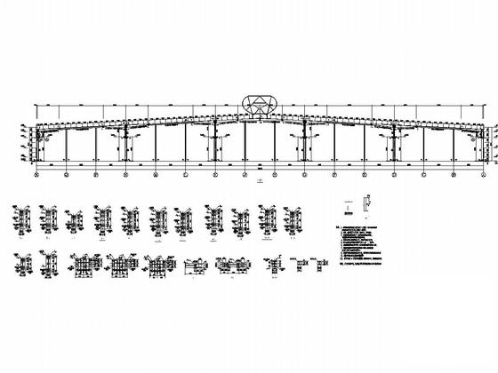 24米跨排架钢结构厂房结构CAD施工图纸（5吨行车） - 3