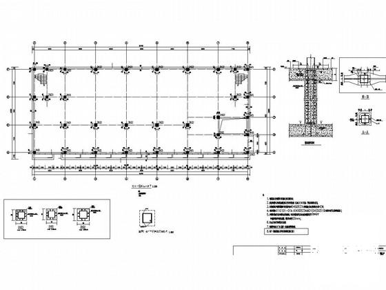 2层劲性钢骨柱框架结构服务设施建筑结构CAD施工图纸 - 2