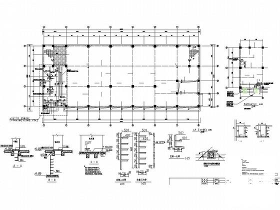 2层劲性钢骨柱框架结构服务设施建筑结构CAD施工图纸 - 3