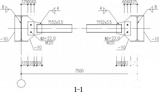 2×36米跨门式刚架厂房结构CAD施工图纸（独立基础）(屋盖支撑布置) - 4