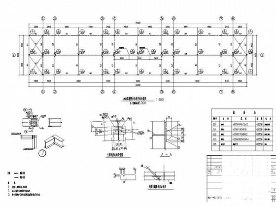 双层中空PC阳光板钢框架结构加油站罩棚结构CAD施工图纸 - 3