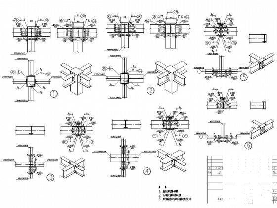 双层中空PC阳光板钢框架结构加油站罩棚结构CAD施工图纸 - 4