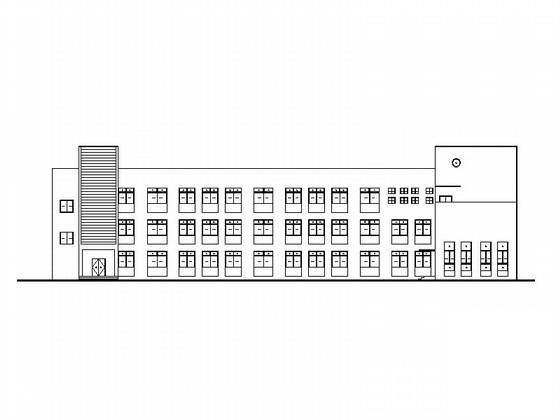 3层框架结构一字型布局幼儿园建筑施工CAD图纸 - 1