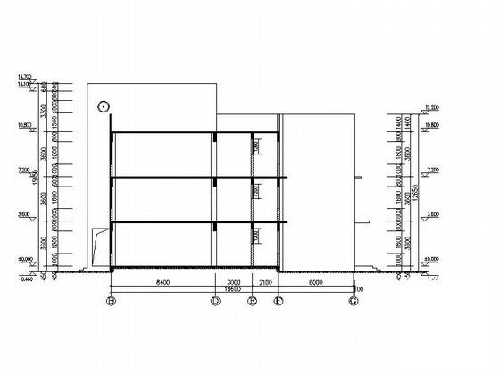 3层框架结构一字型布局幼儿园建筑施工CAD图纸 - 2