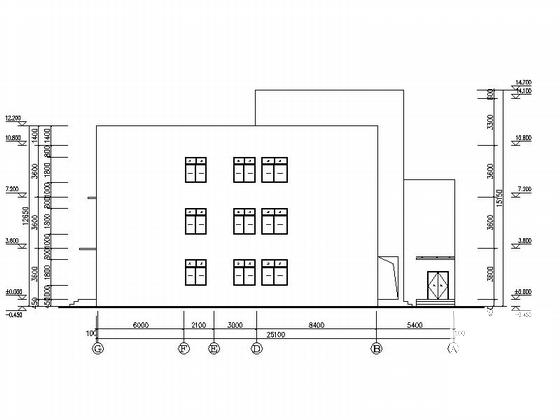 3层框架结构一字型布局幼儿园建筑施工CAD图纸 - 4