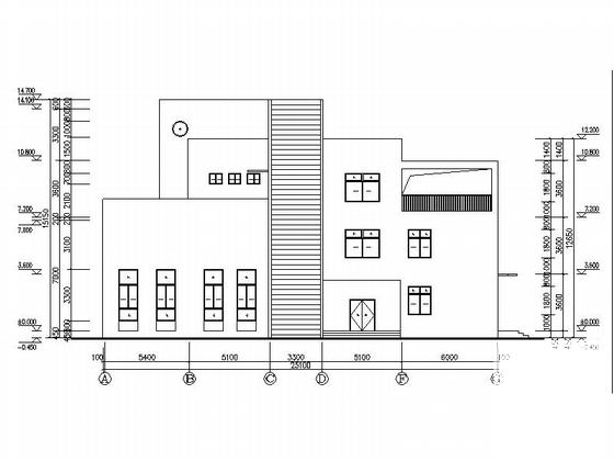 3层框架结构一字型布局幼儿园建筑施工CAD图纸 - 5