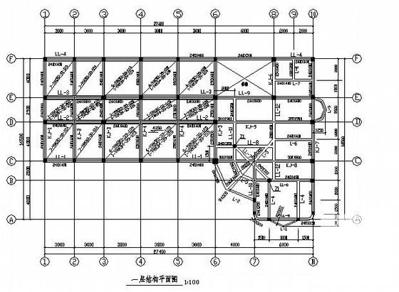 4层钢混结构办公楼结构CAD施工图纸（混合结构） - 3