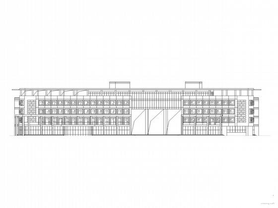 理工学院4层行政大楼建筑施工CAD图纸 - 1