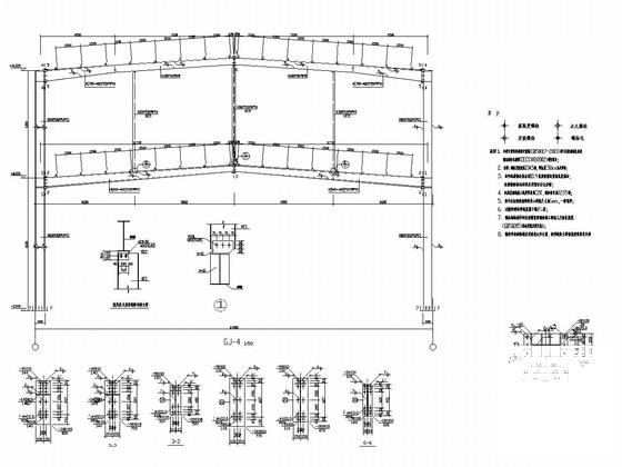 24米高低跨门式刚架生产车间结构CAD施工图纸（建筑图纸） - 5