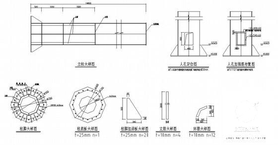 6度抗震双面广告牌结构CAD施工图纸（独立基础） - 2