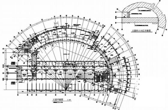 学院6层教学办公楼建筑施工CAD图纸 - 3