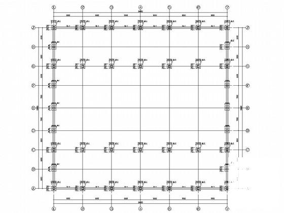 单层三跨门式刚架结构厂房与库房结构CAD施工图纸(平面布置图) - 1