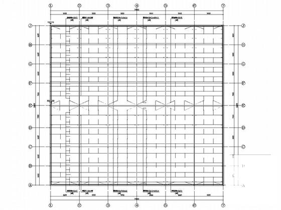 单层三跨门式刚架结构厂房与库房结构CAD施工图纸(平面布置图) - 4