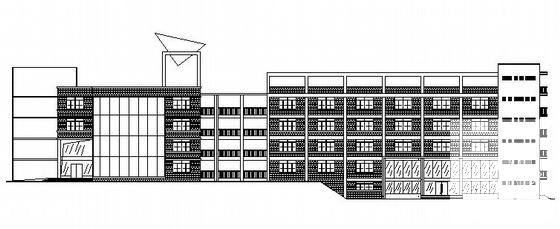 高校5层工业实训中心建筑施工CAD图纸 - 1