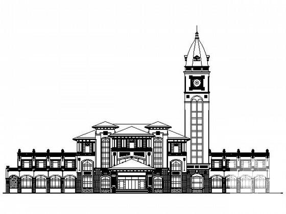 3层地中海风格豪华会所建筑施工CAD图纸 - 1