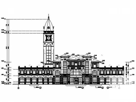 3层地中海风格豪华会所建筑施工CAD图纸 - 4