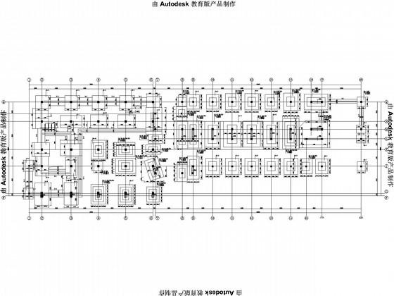 中学体育馆及实验楼建设项目框架结构CAD施工图纸(基础平面布置) - 2