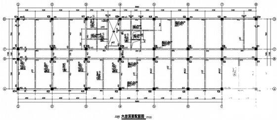 6层框架结构商住楼结构CAD施工图纸（建筑图纸附电算计算书） - 2