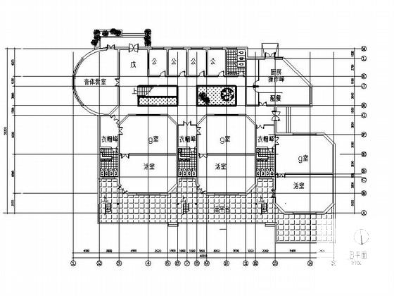 2层简欧风格幼儿园建筑设计CAD施工图纸(平面图) - 3