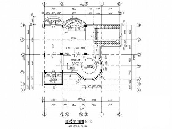 3层框架结构别墅结构CAD施工图纸（建筑带阁楼） - 2