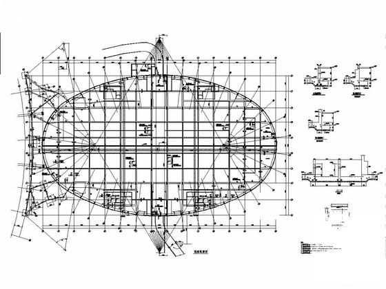 4层框架结构体育中心结构CAD施工图纸(带地下室) - 5