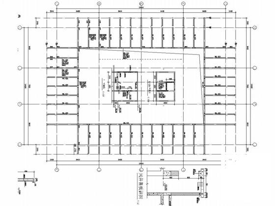 28层框架核心筒商业办公楼结构CAD施工图纸（90米）(平面布置图) - 4