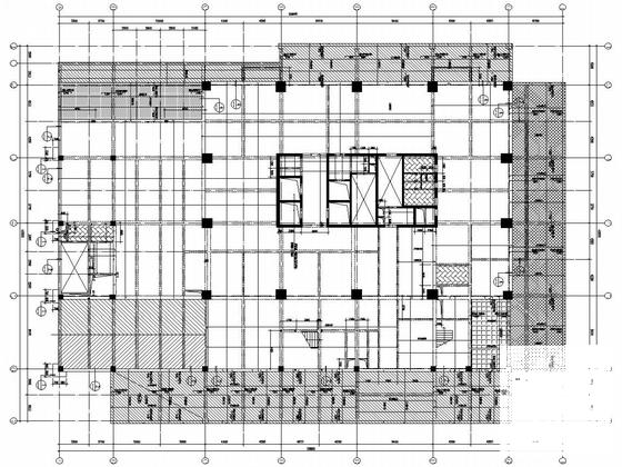 28层框架核心筒商业办公楼结构CAD施工图纸（90米）(平面布置图) - 5