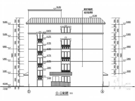 5层社区活动中心建筑CAD施工图纸 - 5