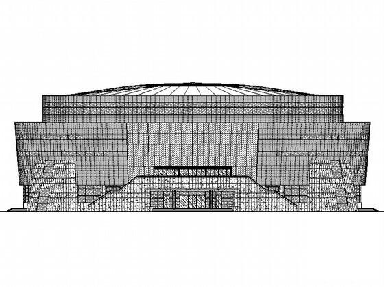 3层文化体育中心体育馆幕墙外装饰CAD施工图纸 - 1