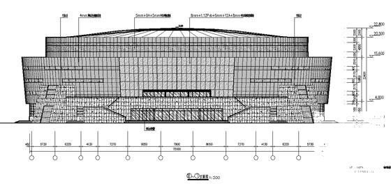 3层文化体育中心体育馆幕墙外装饰CAD施工图纸 - 4