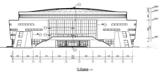3层文化体育中心体育馆幕墙外装饰CAD施工图纸 - 5