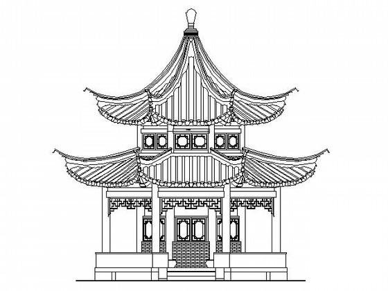 十六柱重檐八角凉亭CAD施工图纸(节点详图) - 1