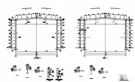 1层复钢结构厂房建筑CAD施工图纸 - 3