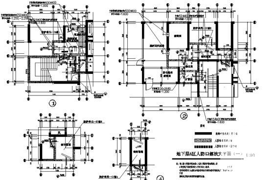 现代高层住宅楼二期4号、5号楼地下室人防建筑施工CAD图纸 - 4