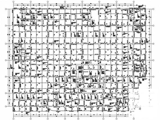 19层框架核心筒结构证券总部综合办公楼结构CAD施工图纸(基础平面图) - 3