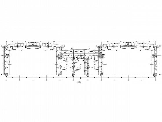 72米跨局部3层门式刚架结构CAD施工图纸(高低跨、钢承板)(平面布置图) - 1