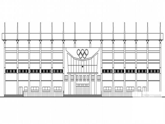 县级3层体育场主席台建筑扩初图纸(钢筋混凝土结构) - 1