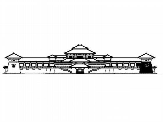 仿古3层单檐道学院设计CAD施工图纸 - 5